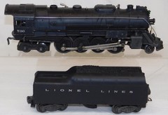 Lionel 736 Berkshire 2-8-4 steam engine & 2046W whistling tender 1951 3 pane cab