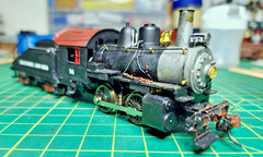Rivarossi vintage 0-4-0 switcher B&O c16 weathered, detail, all wheel pickup