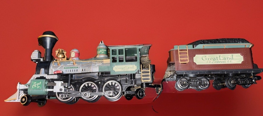 New Bright Greatland Holiday Express Train Christmas 1994 Locomotive And Coal
