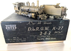 HOn3 BRASS PFM “NEW-HI-GRADE” D&RGW K-27 2-8-2 **BACKHEAD *CAN MOTOR *RUNS G@@D!