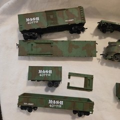 VTG Bachmann MASH 4077th Supply Train HO Scale Set Engine Cars Green Camo Manual