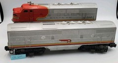 Vintage Lionel Postwar 2243 Santa Fe F3 AB Diesel Set w/ 2432 2435 2436 Cars