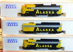 N Scale KATO Dream Designs Alaska RR F7 A/B/A Locomotives 1500 1502 1530 EX
