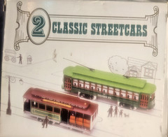 Battery Operated Train Set + 2 Classic Streetcars + Bachmann Steel Caboose – NIB