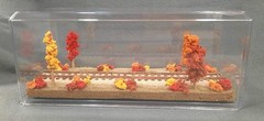 S SCALE 13″ SINGLE TRACK DISPLAY CASE- “FALL FOILAGE SCENE”-FOR ANY S TRAINS