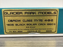 Glacier Park Models HO Brass M-75 4-8-2 Steam Locomotive D&RGW 1605 Pre-owned/LN