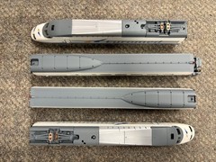 + Jouef HO Scale TGV Euromed Powered Unit Locomotive w/ 3 Cars in Box 743700