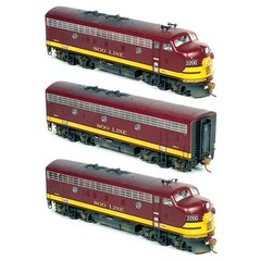 HO ATHEARN G2024/G2524 — SOO LINE F-3 A/B/A SET 2200 (DC) — “USED & WEATHERED”