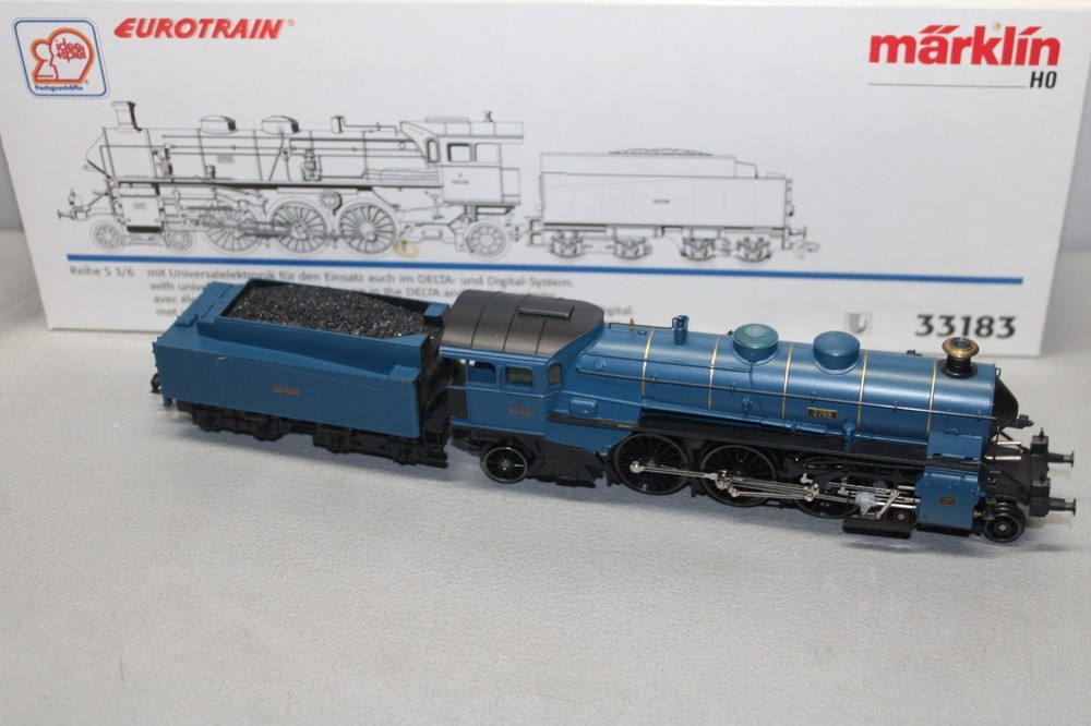 Märklin 33183 Delta Digital Steam Locomotive S 3/6 Blue H0 Original Box