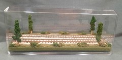 S SCALE 16″ DOUBLE TRACK DISPLAY CASE- “SUMMER SCENE”-FOR ANY S TRAINS