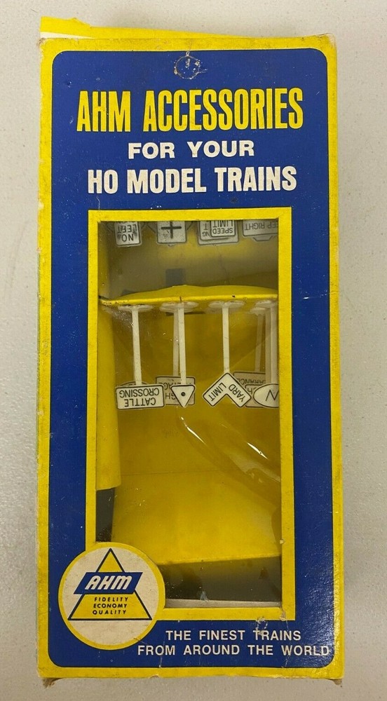 AHM ACCESSORIES FOR YOUR MODEL TRAINS ASSORTED RR & TRAFFIC SIGNS