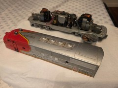 Lionel 2333 Santa Fe F3 AA Set 1948/49 Early Version Untested Missing Screws C‑5