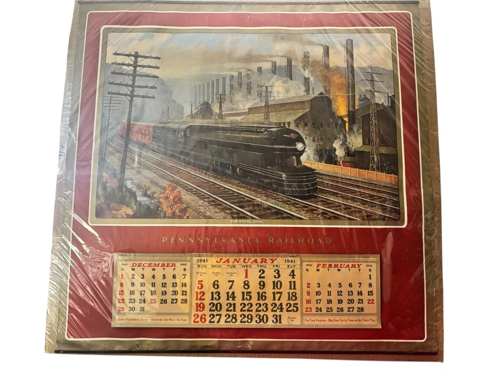 Griff Teller 1941 Pennsylvania Railroad Calendar S1 Locomotive COMPLETE UNRIPPED