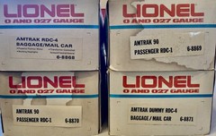 Lionel 8868, 8869, 8870, 8871 Amtrak Budd Rail Diesel Cars (RDC) Original Boxes!