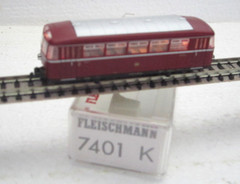 FLEISCHMANN 7400 7401K N DB VT95 DIESEL RAIL BUS & PASSENGER CAR SET OVP TESTED