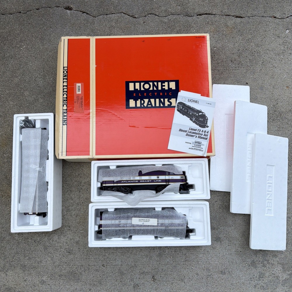 Lionel 6-11903 O Gauge Atlantic Coast Line F3 ABA Diesel Set w/TMCC & RS