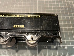 American Flyer O Scale Train PREWAR 1121 BLACK TENDER from BLUE STREAK LINE LotK