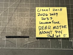 Lionel Train 2026 2037 2018 2029 Locomotive REAR MOTOR MOUNTING BAR PART LOT F