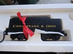 RAILKING MTH CHESAPEAKE AND OHIO STEAM ENGINE AND TENDER, NOS, SEE TEST VIDEO
