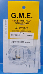 G.M.E. SOUND CAM 1/8″ AXLE 4 POINT STEAM LOCO PFM PBL DCC HO,HOn3,Sn3,ON30,On3 A