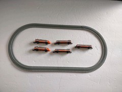 MICRO MACHINES MINIATURE 5 CAR TGV HIGH SPEED BULLET TRAIN PASSENGER ENGINE 1989