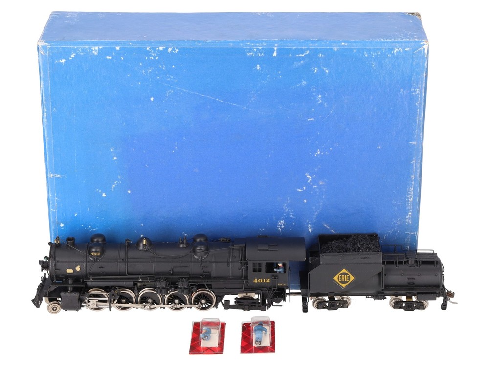 Alco Models S-124 HO Scale Brass Erie R-1 2-10-2 Steam Locomotive & Tender EX