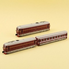 3 Pieces Alloy Train Model Smoke Effect Plaything Printed Side Panels