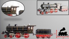 Extremely Rare Märklin 4-4-0 E.1021 Clockwork 1-gauge Locomotive
