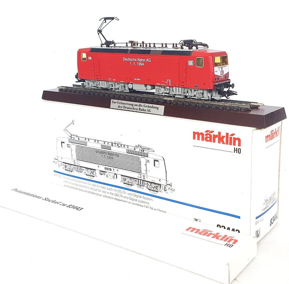 Marklin AC HO German DR BR-143 “DEUTSCHE REICHSBAHN” AG Locomotive + PLINTH MIB!