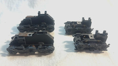 HO scale locomotive PARTS, 2 sets of dummy trucks, no gears, unknown manufacture