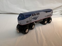 BRAND NEW: Amtrak Wooden Railway P42 Genesis Locomotive 106 Wooden Toy Train