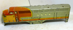 VINTAGE MARX O GAUGE TIN SANTA FE #21 DIESEL “A” UNIT SHELL