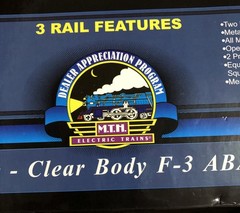 MTH Premier DAP 20-80002A Santa Fe Clear Body F-3 ABA Diesel Set New In Box!