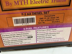 MTH Pennsylvania F-3 AA Diesel Set Tuscan Red. Rare !