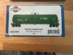 HO ATHEARN READY TO ROLL ATH15925 BRITISH COLUMBIA RAIL RTC 20K ACID TANK CAR