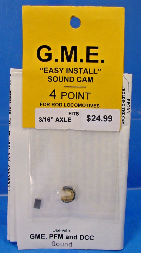 G.M.E. SOUND CAM 3/16″ AXLE 4 POINT STEAM LOCO PFM PBL DCC HO,Sn3,S,On30,On3/O