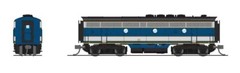 Broadway N-Scale 9205 EMD F3 A/B, Demo 754A1/754B1, Blue & Aluminum, A-unit Para