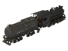 O 2-Rail BRASS 0-6-0 Steam Locomotive & Tender – Painted