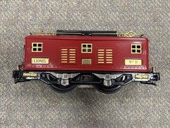 + Lionel Prewar Standard Tinplate Red & Black No. 8 Electric Locomotive Restored