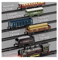 Retro Electric Steam Train Set Railway Track Model Toy Gift