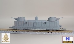 1/160 (N-Scale) WWII Russian PL-37 Canon Wagon /w wheels & couplers resin kit