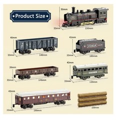Retro Electric Steam Train Set Railway Track Model Toy Gift MSRP $116.1