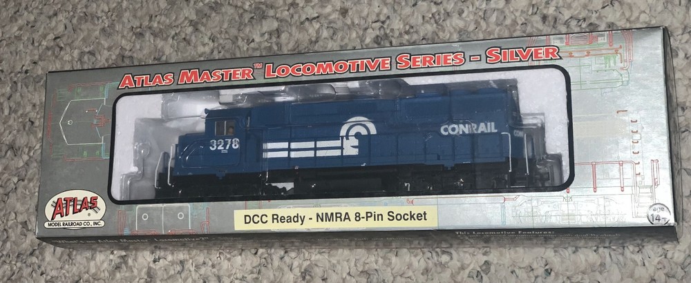 Atlas HO #10 000 338 GP40-2 Phase 1 Master Locomotive Series Silver Conrail 3278