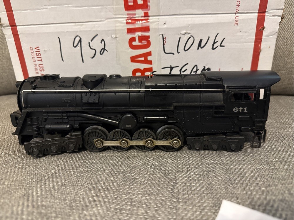 Vintage Post War 1952 Lionel Turbine Steam Engine 671 Very Nice With Manual
