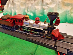 HO Scale Bachmann Central Pacific Steam Locomotive & Tender 4-4-0 Boxed / Light!
