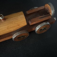 Folk Art Wooden Model Locomotive / Train – A Genuine English Mill Relic Leeds