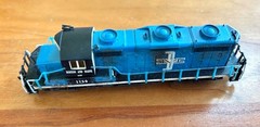 N Scale Life-Like 09594, EMD GP18 Boston and Maine Locomotive #1750 Weathered