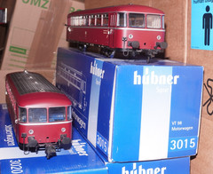 Hübner Spur 1 Digital Diesel Locomotive Set DB VT 98 Rot Epoche IV OVP