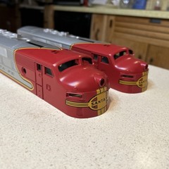 2 Lionel Santa Fe F-3 Diesel O Gauge Shell Only Red And Silver LLC New Nice