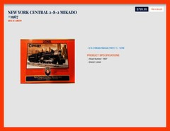 Lionel Odyssey TMCC 6-18079 New York Central Mikado 2-8-2 Steam New In The Box
